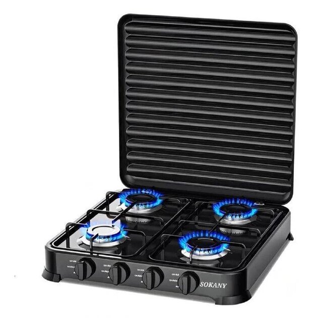 Плита газовая Sokany SK-6004 на 4 комфорки настольная кнопочное поворотные переключатели Плита газовая Sokany SK-6004 на 4 комфорки настольная кнопочное поворотные переключатели