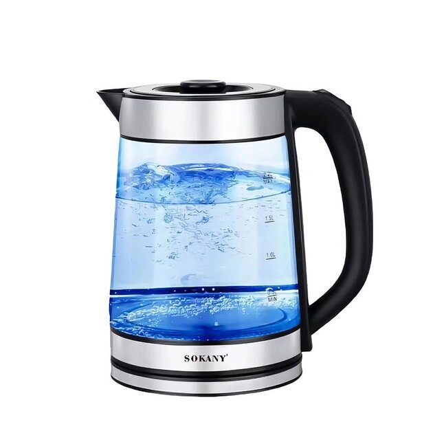 Электрочайник Sokany SK-SH-1070 бесшумный стеклянный чайник с подсветкой 2,2 л 2000 Вт Электрочайник Sokany SK-SH-1070 бесшумный стеклянный чайник с подсветкой 2,2 л 2000 Вт