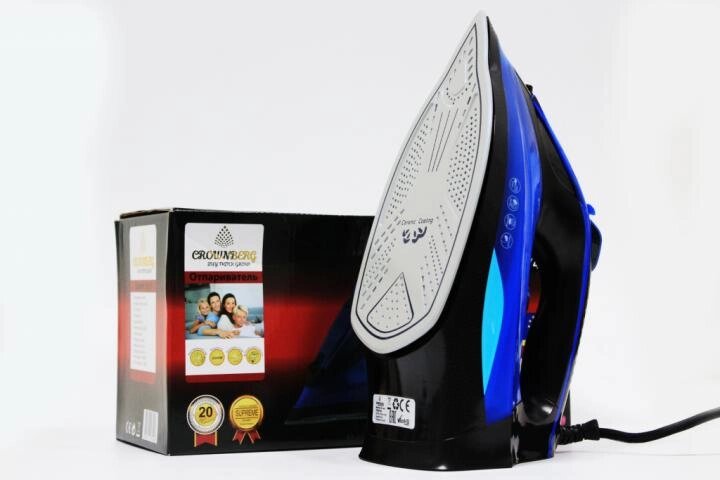Утюг Crownberg CB-7442 Blue 2200 Вт с подачей пара, керамическая подошва Утюг Crownberg CB-7442 Blue 2200 Вт с подачей пара, керамическая подошва