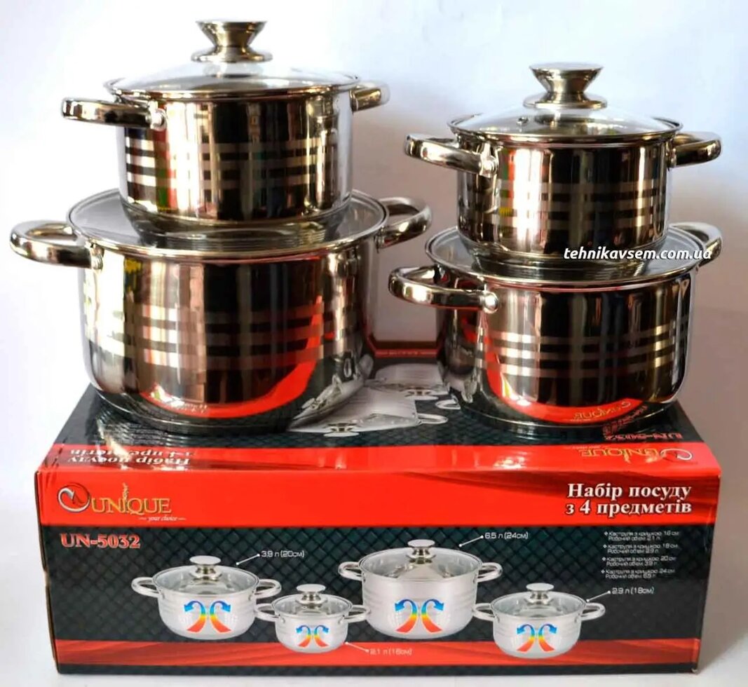Набор кастрюль UNIQUE UN-5032 Набор кастрюль UNIQUE UN-5032