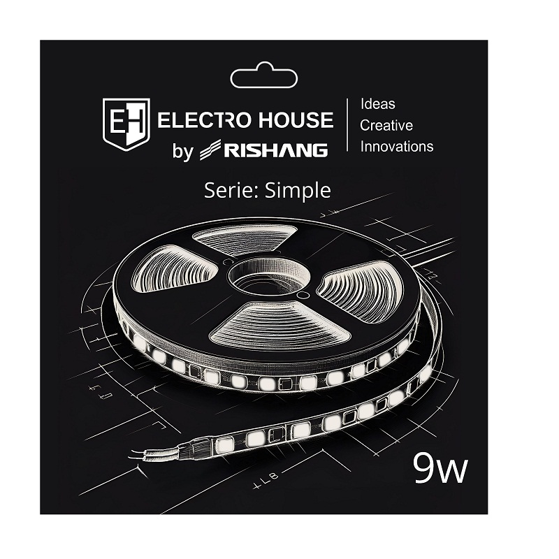 LED лента 9Вт 24В SMD2835 120 диодов, 900 Лм, нейтральный белый 4000К, серия Simple Electro House by Rishang LED лента 9Вт 24В SMD2835 120 диодов, 900 Лм, нейтральный белый 4000К, серия Simple Electro House by Rishang