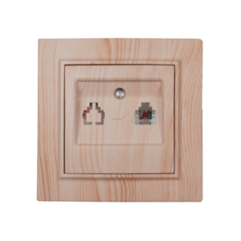 Розетка телефонная Enzo Светлое дерево Розетка телефонная Enzo Светлое дерево