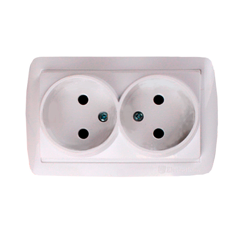 Розетка двойная без заземления 16 А Acura Розетка двойная без заземления 16 А Acura