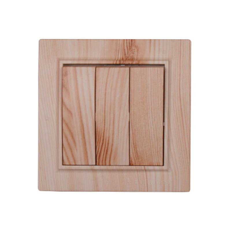 Выключатель тройной Enzo Светлое дерево Выключатель тройной Enzo Светлое дерево