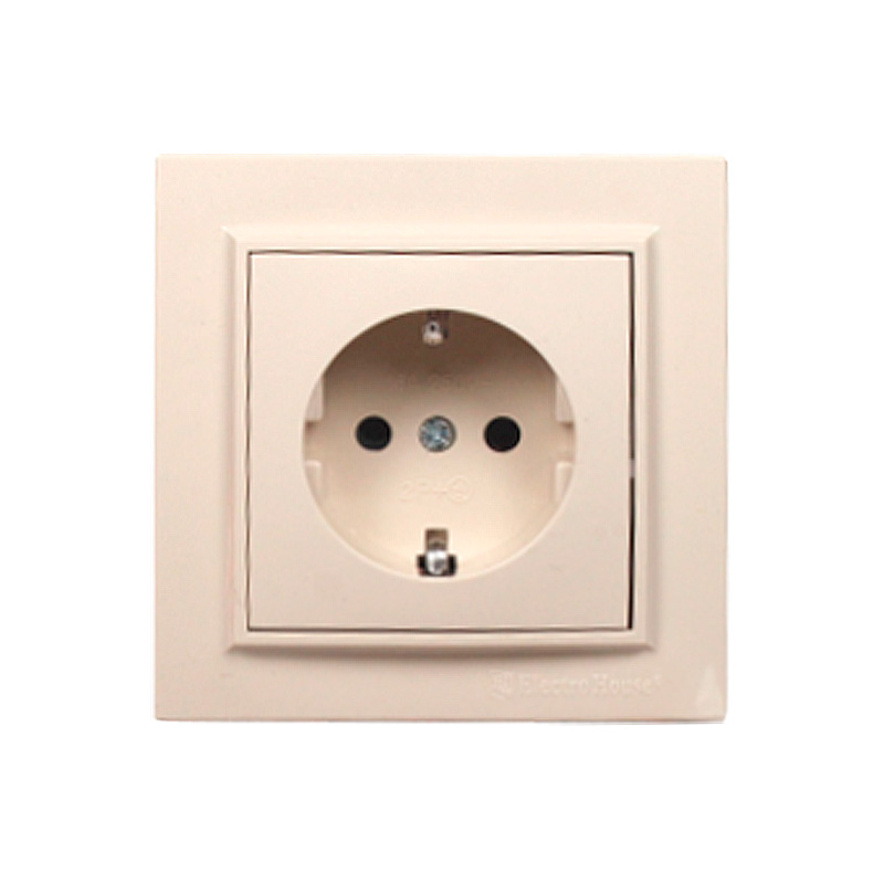 Розетка с заземлением 16 А Enzo Латте Розетка с заземлением 16 А Enzo Латте