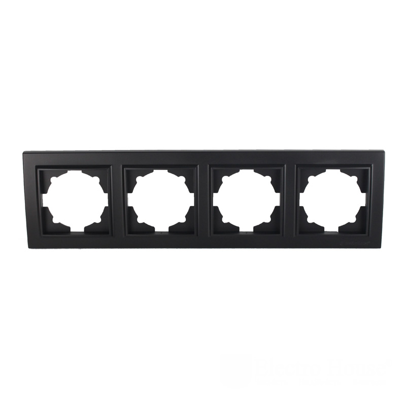 Рамка четырехместная Графит Рамка четырехместная Графит