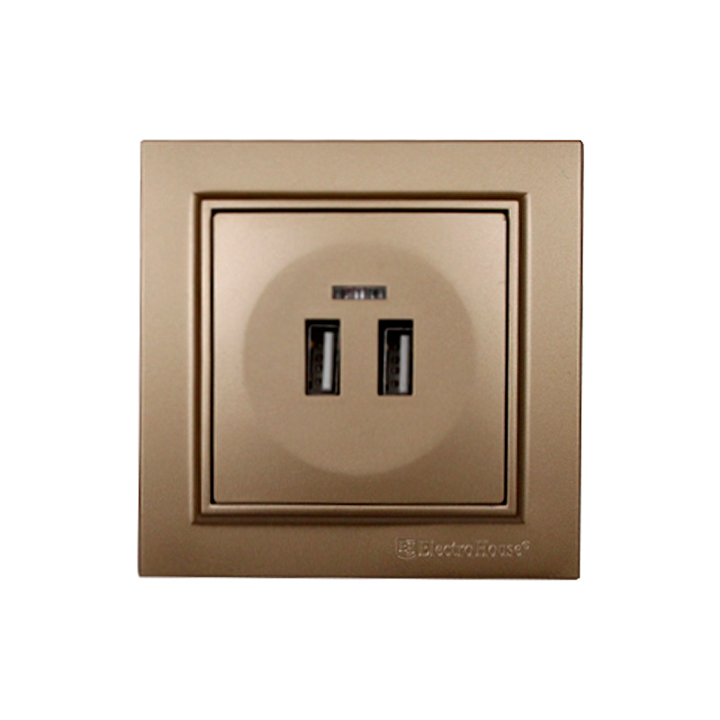 Розетка USB (2 порта) 2 A Enzo Роскошно-золотой Розетка USB (2 порта) 2 A Enzo Роскошно-золотой