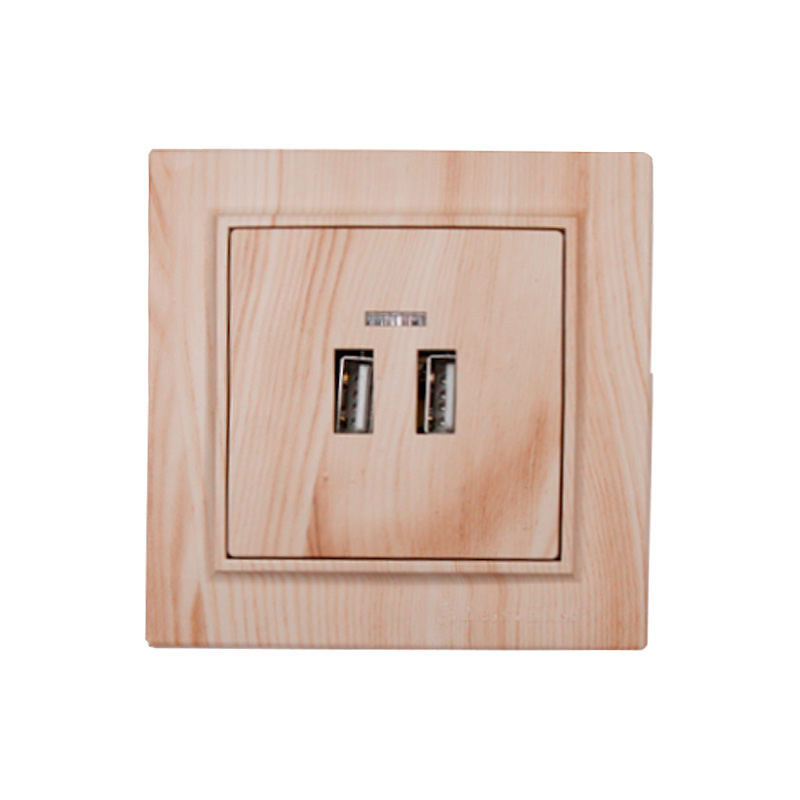 Розетка USB (2 порта) 2 A Enzo Светлое дерево Розетка USB (2 порта) 2 A Enzo Светлое дерево