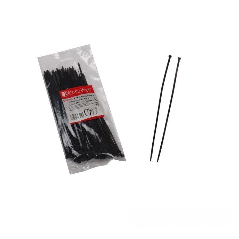 Стяжка кабельная Черный 4х200 мм 100шт./п. Стяжка кабельная Черный 4х200 мм 100шт./п.