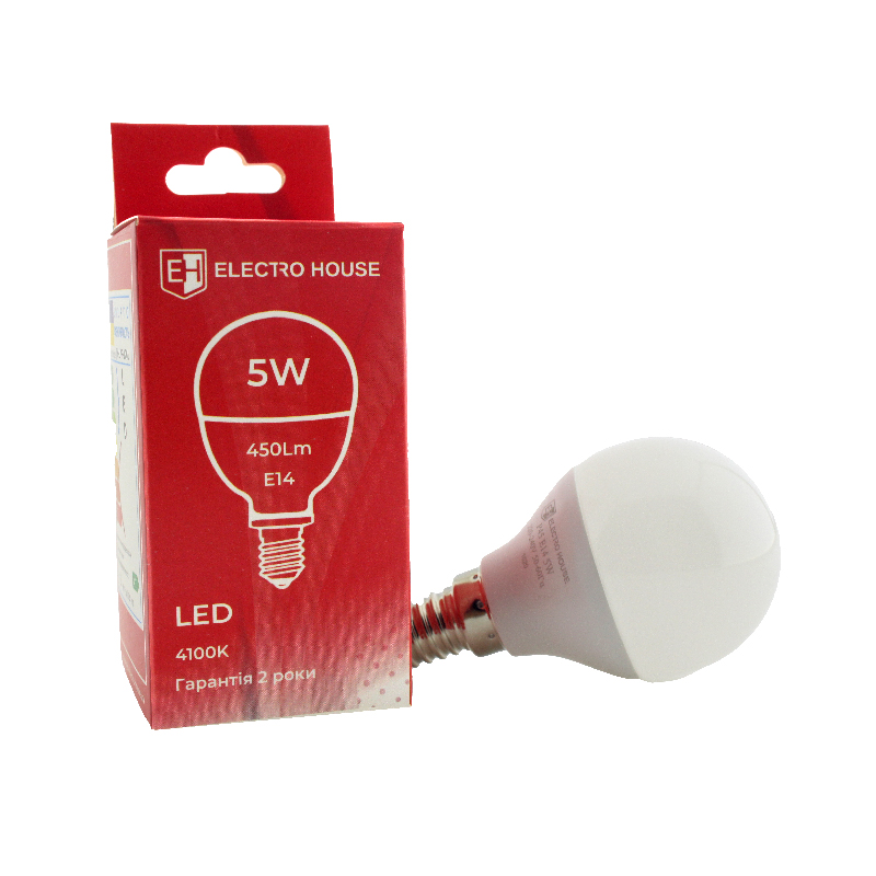 LED лампа шар E14 5 Вт 4100К LED лампа шар E14 5 Вт 4100К