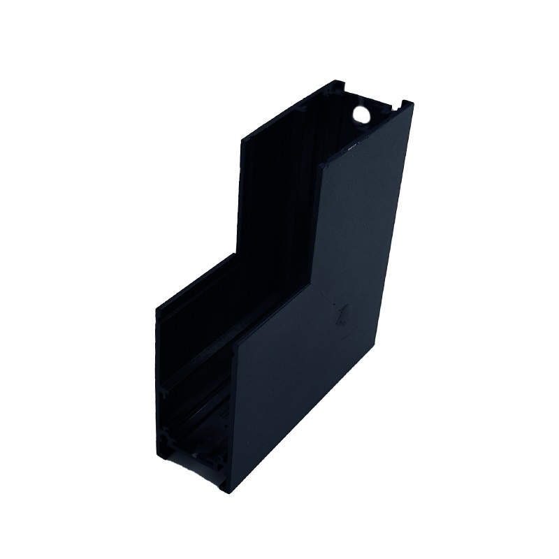 Угол трековой магнитной рейки накладной вертикальный Черный Угол трековой магнитной рейки накладной вертикальный Черный