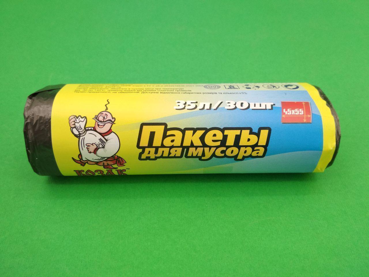 Мусорный пакет 35 литров (30шт) Козак (1 рул) Мусорный пакет 35 литров (30шт) Козак (1 рул)
