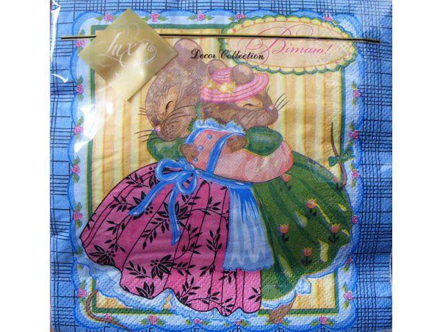 Салфетка декор (ЗЗхЗЗ, 20шт) Luxy  Поздравления от мишки (016) (1 пачка)