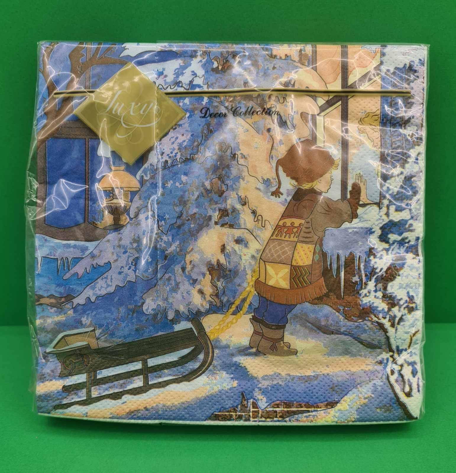 Дизайнерская салфетка (ЗЗхЗЗ, 20шт) LuxyНГ За окном (848) (1 пачка) Дизайнерская салфетка (ЗЗхЗЗ, 20шт) LuxyНГ За окном (848) (1 пачка)