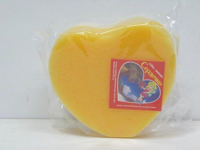 Мочалка  из поролона Сердечко   (1 пачка)