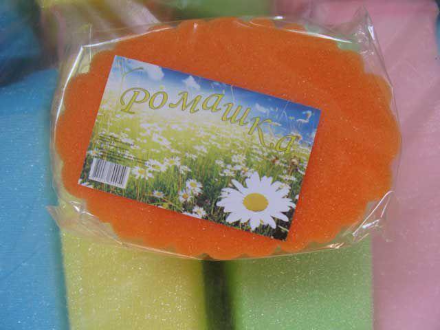 Мочалка поролоновая для тела Ромашка с массажным слоем (1 пачка) Мочалка поролоновая для тела Ромашка с массажным слоем (1 пачка)