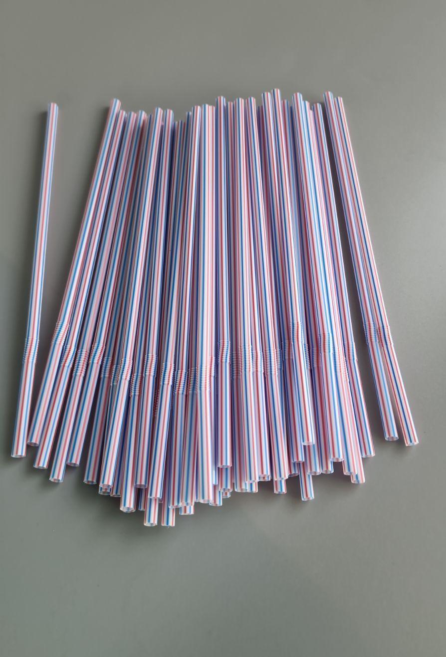 Трубочка Полоса d4.8-21см  с гофрой  (200 шт)