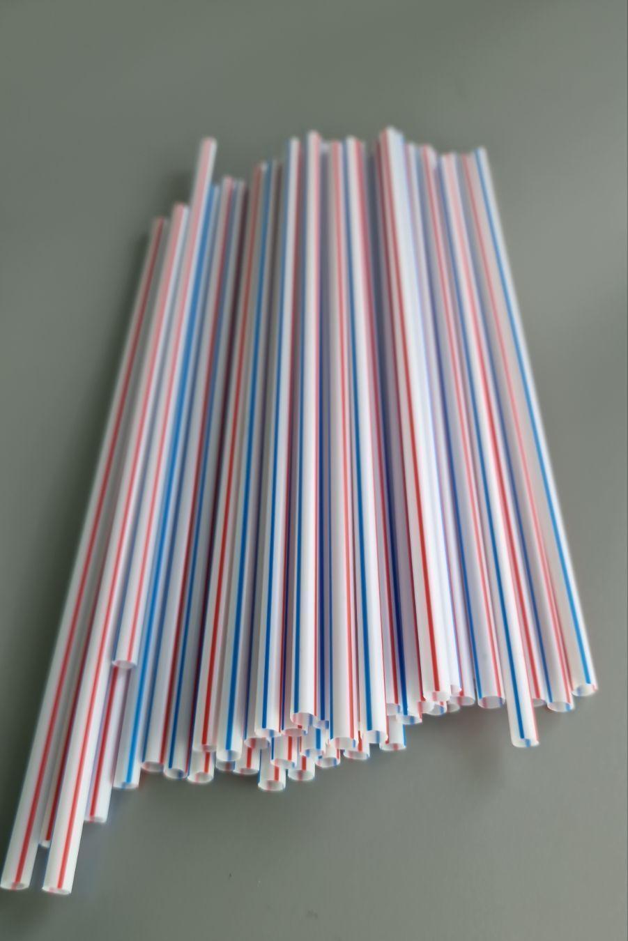 Трубочка для коктейлей d4.8 длина 22см Полосатая ровная (200 шт)