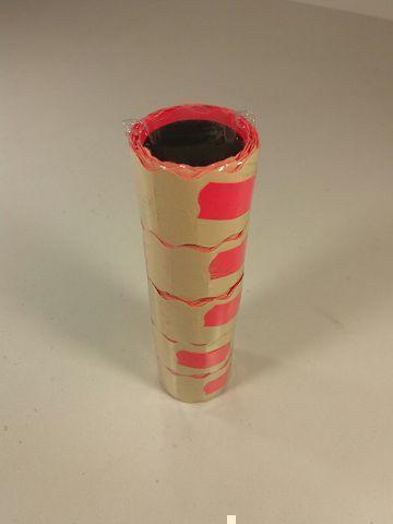 Ценник маленький бумажный малиновый  (р15*25мм)  3м (5 шт)