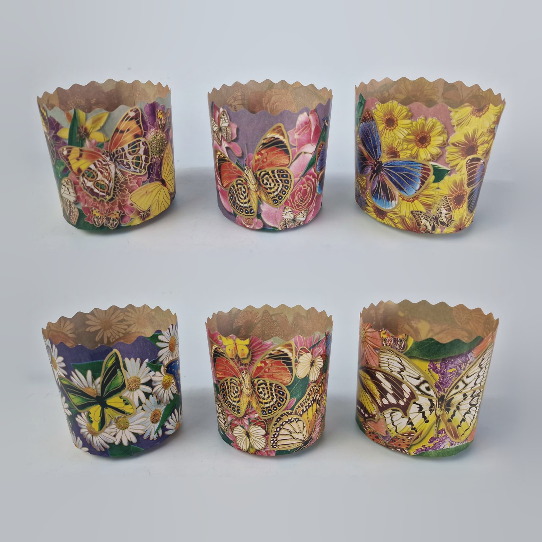 Форма для выпечки пасхального кулича (85*90) Бабочки(250гр) (50 шт) Форма для выпечки пасхального кулича (85*90) Бабочки(250гр) (50 шт)