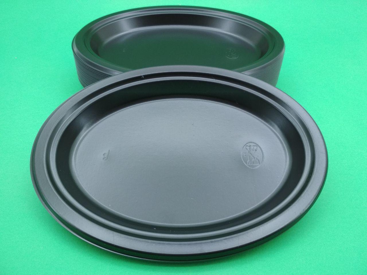 Одноразовая овальная пластиковая тарелка 310 mm Черная (50 шт) Одноразовая овальная пластиковая тарелка 310 mm Черная (50 шт)