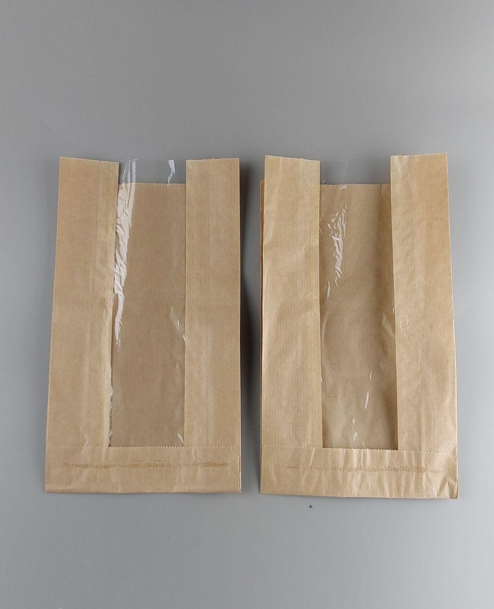 Пакет бумажный с ПП окном 14/6*25,5 коричневый (1000 шт) Пакет бумажный с ПП окном 14/6*25,5 коричневый (1000 шт)