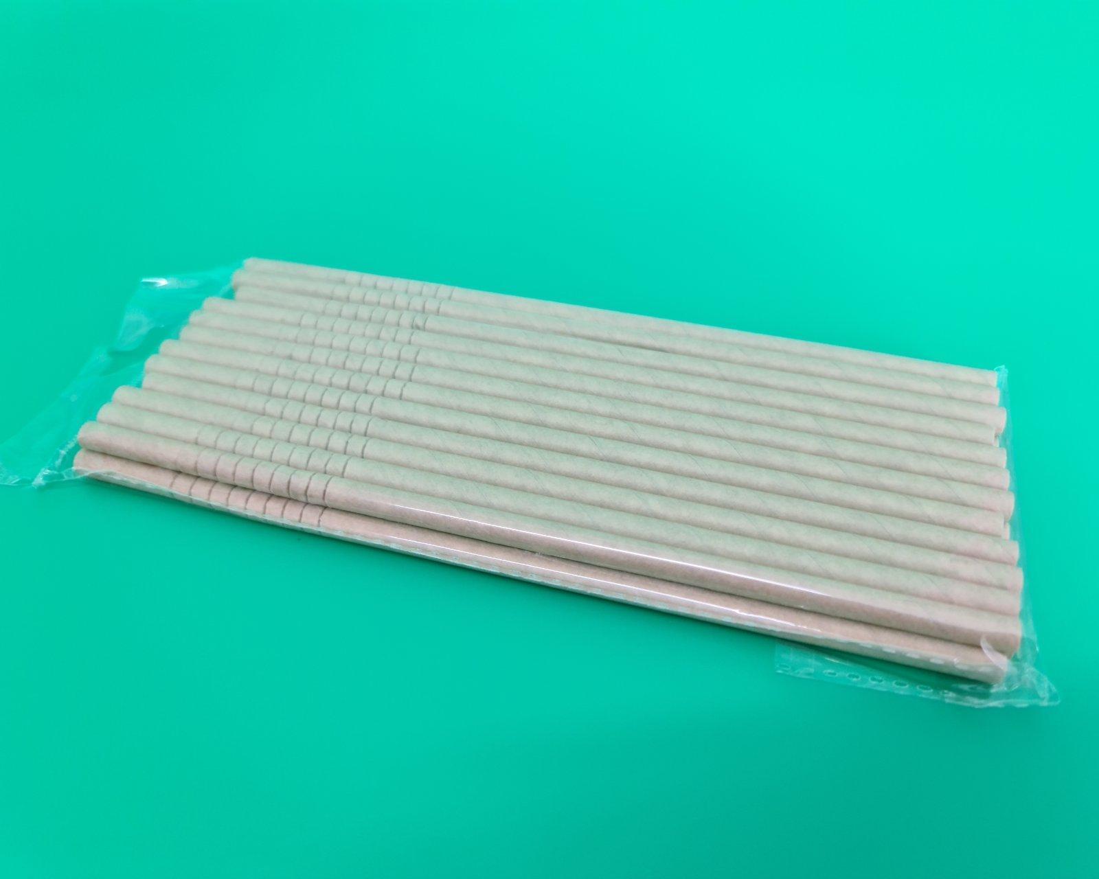 Соломка трубочка бумажная для напитков Гофра крафт Ø 4,8 25шт в упаковке (1 пачка)