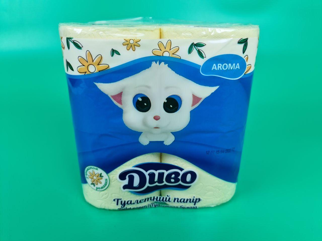 Бумага туалетная  желтый с ароматом ромашки  (а4) Диво  (1 пачка)