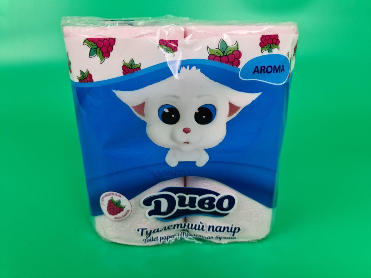Туалетная бумага  розовая с ароматом  малины  (а4) Диво  (1 пачка)