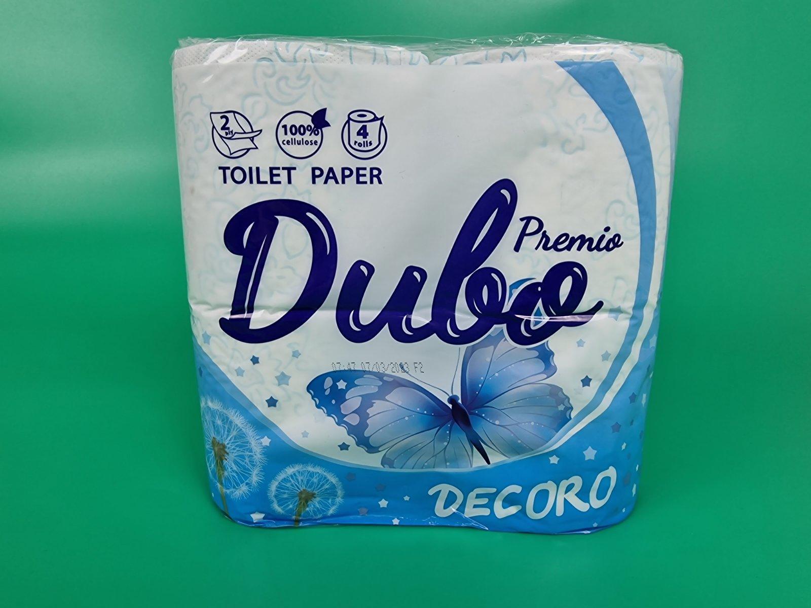 Туалетная бумага(2слоя)  белая с голубым тиснением (а4) Диво Premio Decoro (1 пачка)