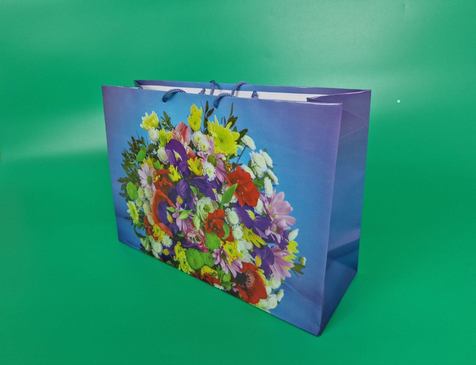 Бумажный большой горизонтальный пакет  36/22/10(артBG-027) (12 шт)