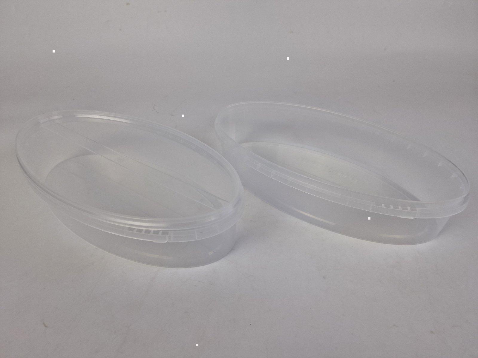 Судок с крышкой  овальный 1,3 л. прозрачное  (50 шт)