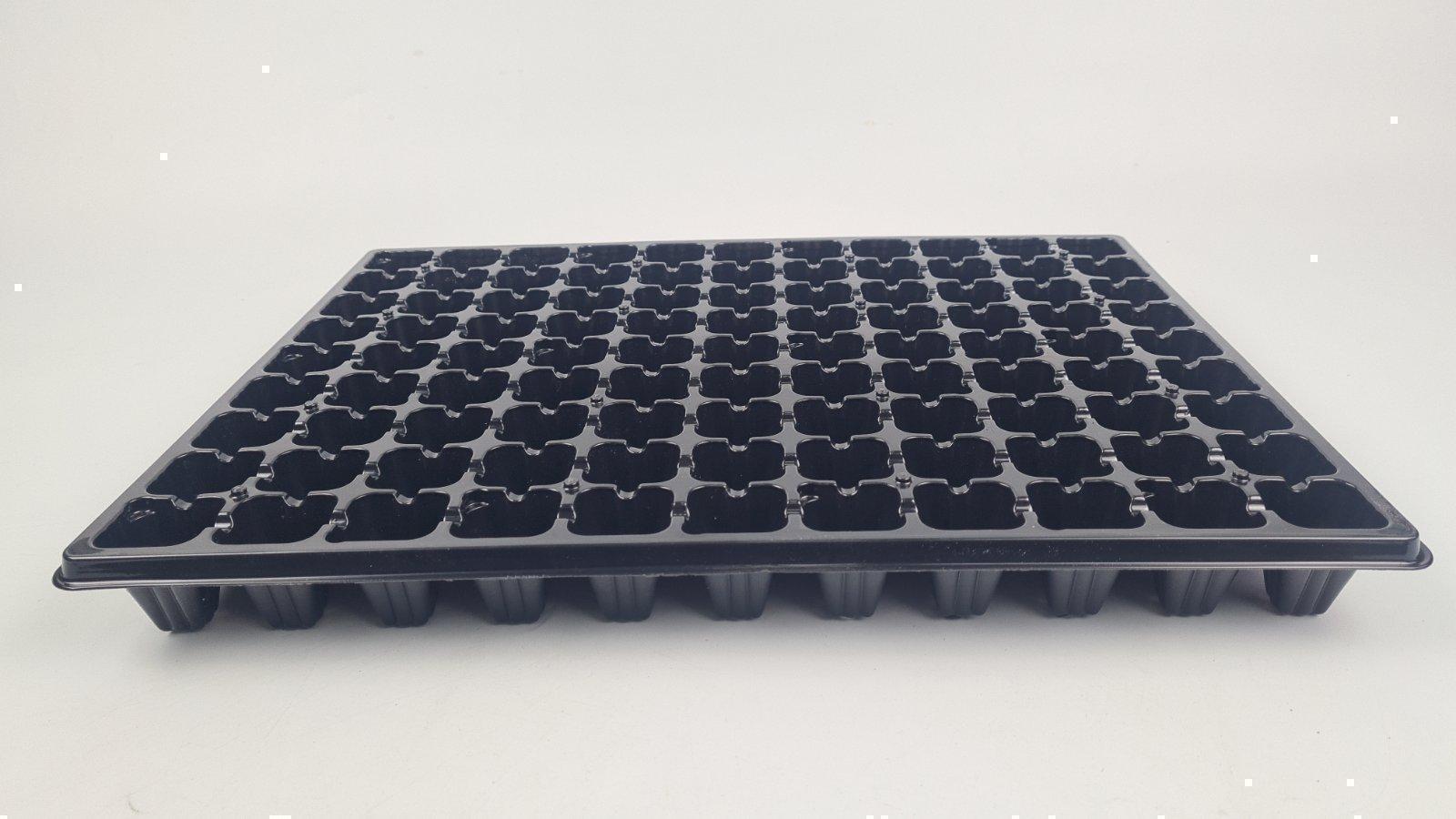 Кассета 43,5*32,5* 4 пластиковая с поддоном на 99 V-ячеек-30 см3(ячейка35мм*35мм*40мм конус) (1 шт)