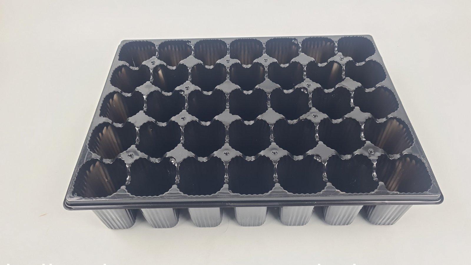 Кассета 43,5*32,5* 10 пластиковая с поддоном на 35 V-ячеек-175 см3(ячейка 55мм*55мм*95мм) (1 шт)