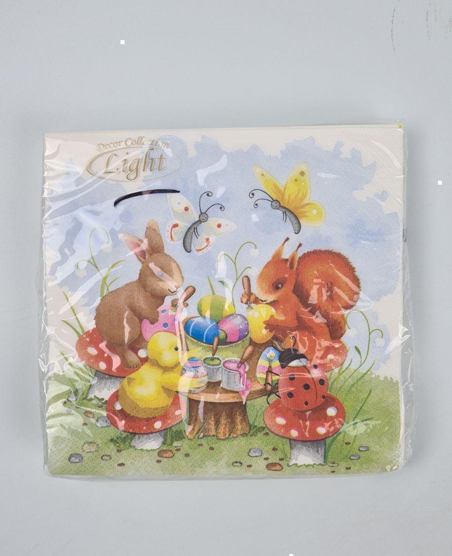 Салфетка ЗЗхЗЗ см пасхальная трёхслойная бумажная Luxy 15 шт Салфетка ЗЗхЗЗ см пасхальная трёхслойная бумажная Luxy 15 шт