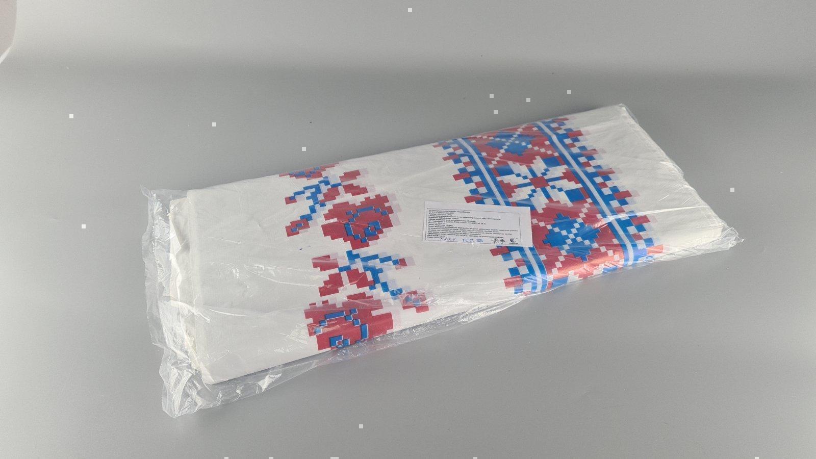 Скатерть полиетиленовая (105x200)  Вышиванка белая (25 шт)