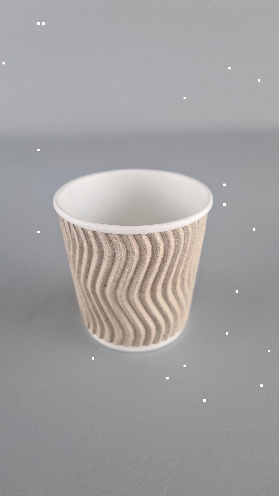 Бумажные одноразовые стаканы гофрированные 110мл Бумажные одноразовые стаканы гофрированные 110мл