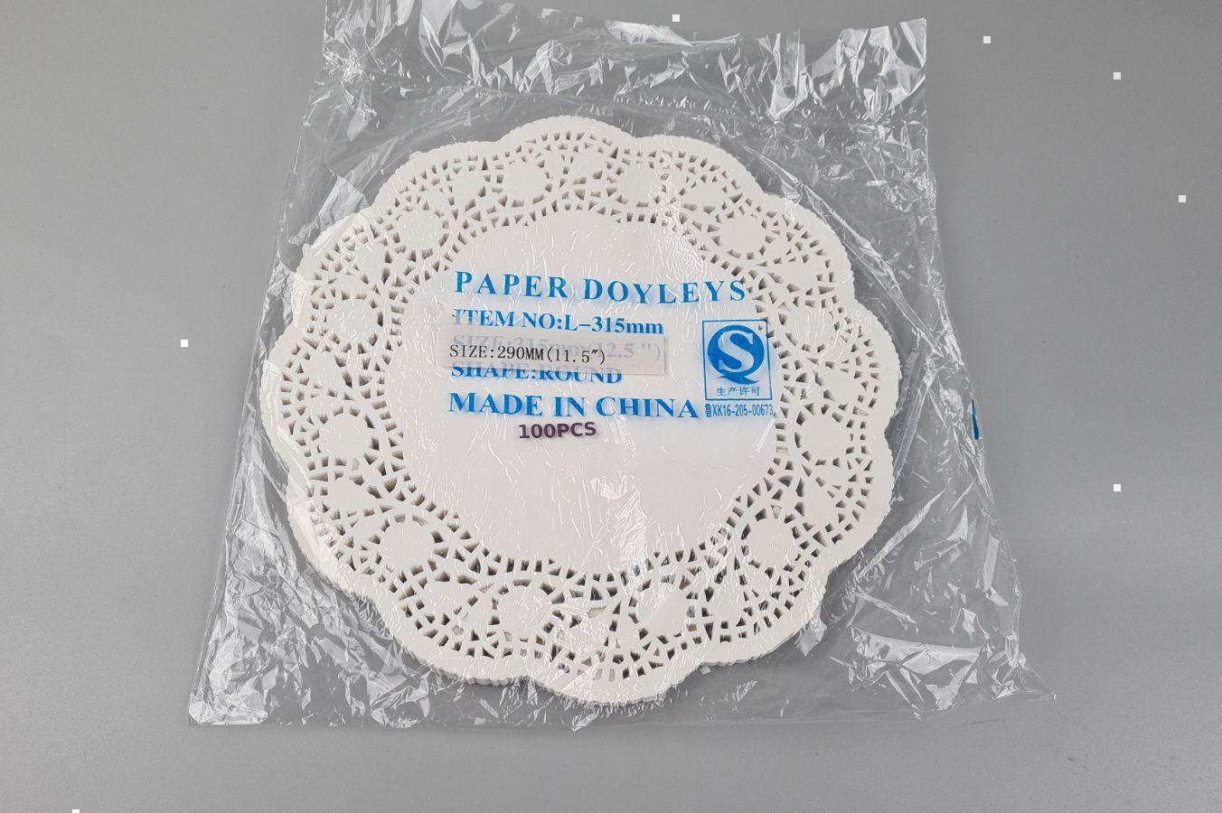 Кружевные круглые салфетки бумажные ажурные бежевые Ø 29 см 100 штук салфетки на стол, банкетная салфетка