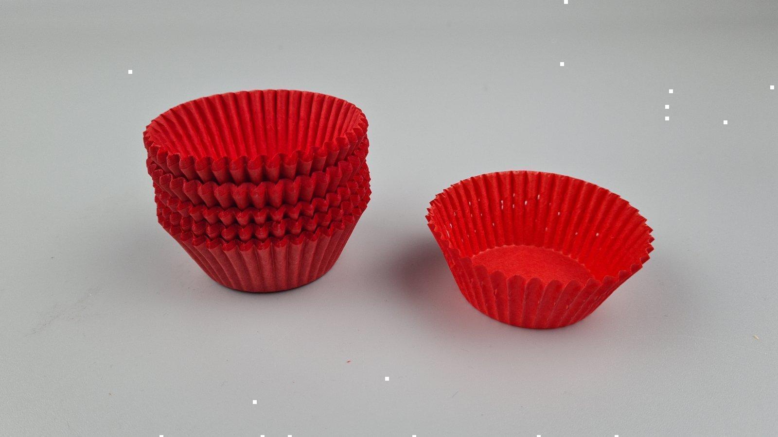 Тартолетка для кексов 6А  круглая красная D45 H25 (100шт)  (1 уп.)