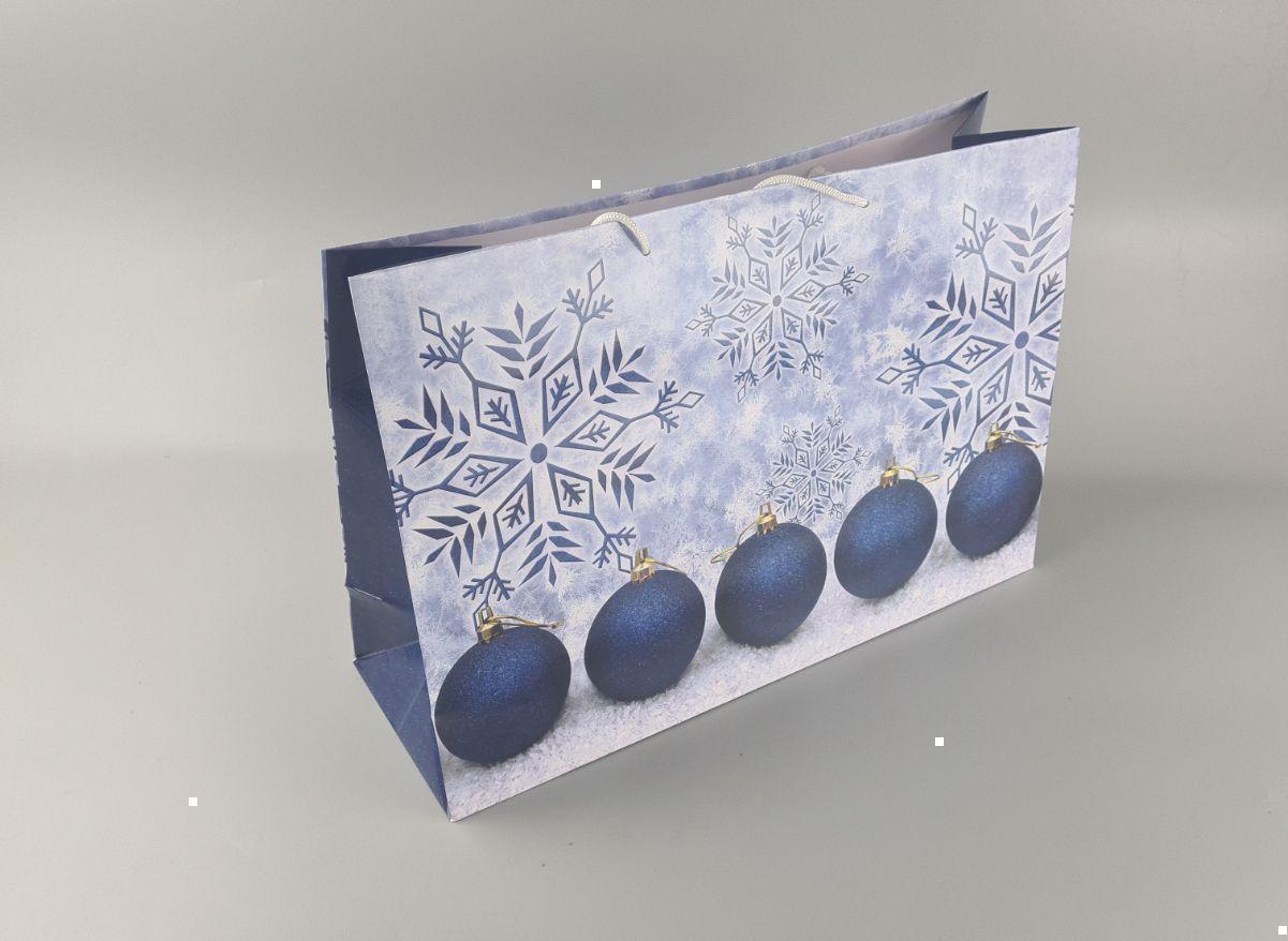 Картонные пакеты с ручками Гигант горизонтальные Новогодние  46*33*15-015 (12 шт)