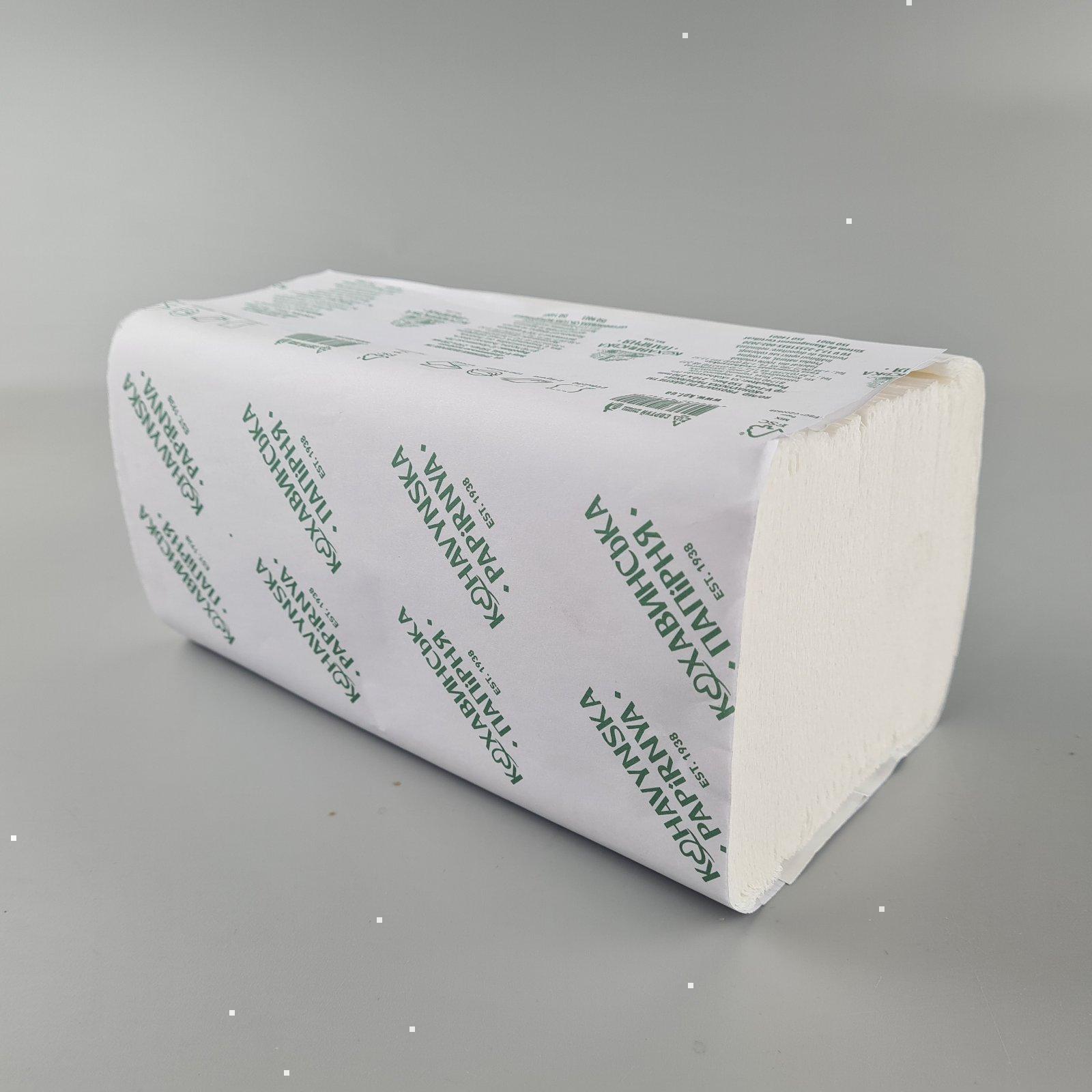 Полотенце бумажное v-складка белое(150листов) 230*210 2 шар. 'Кохавинська папірня Полотенце бумажное v-складка белое(150листов) 230*210 2 шар. 'Кохавинська папірня