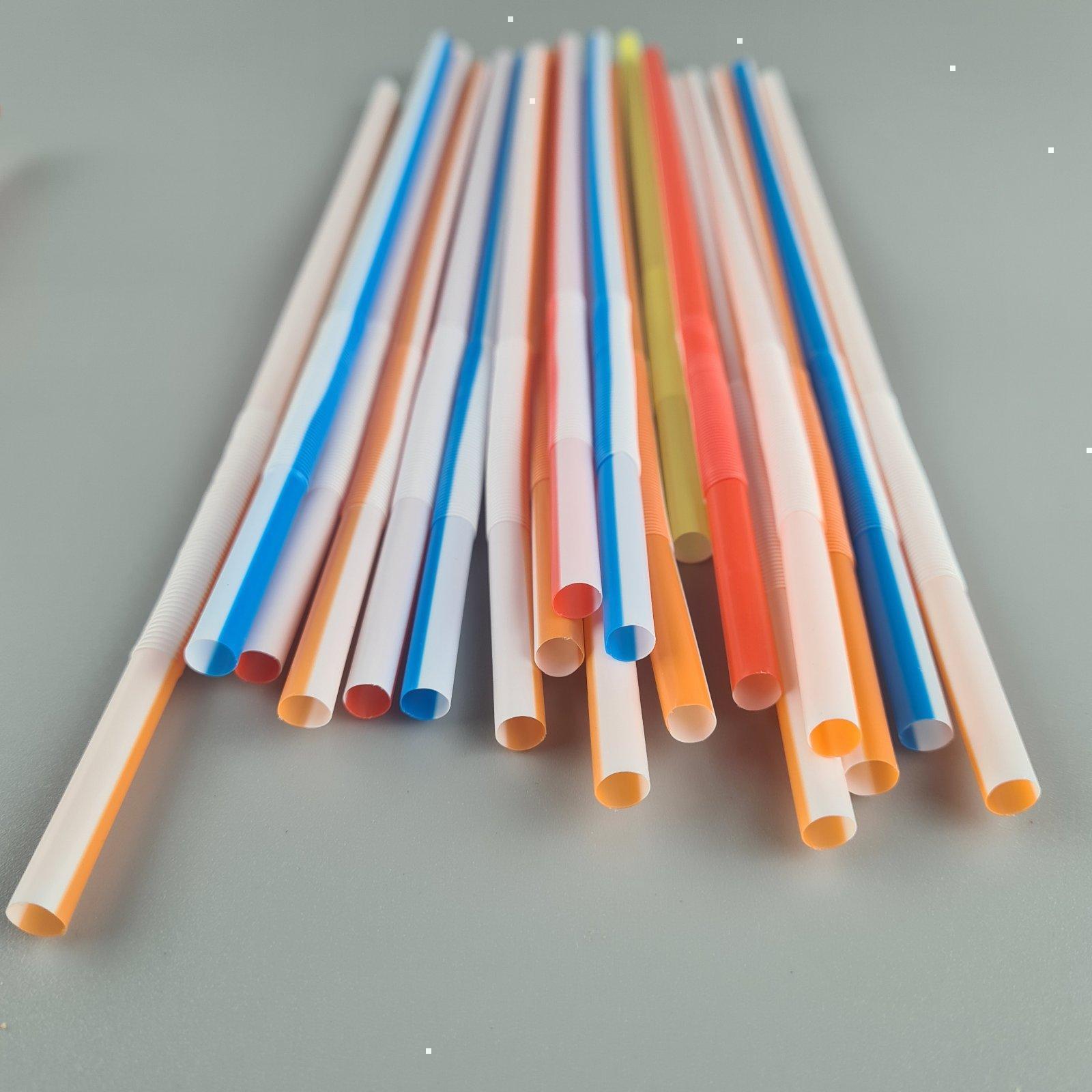 Трубочка-соломка для напитков с гофрой d6,0 -26см Бело-цветная  Артистик (100 шт)