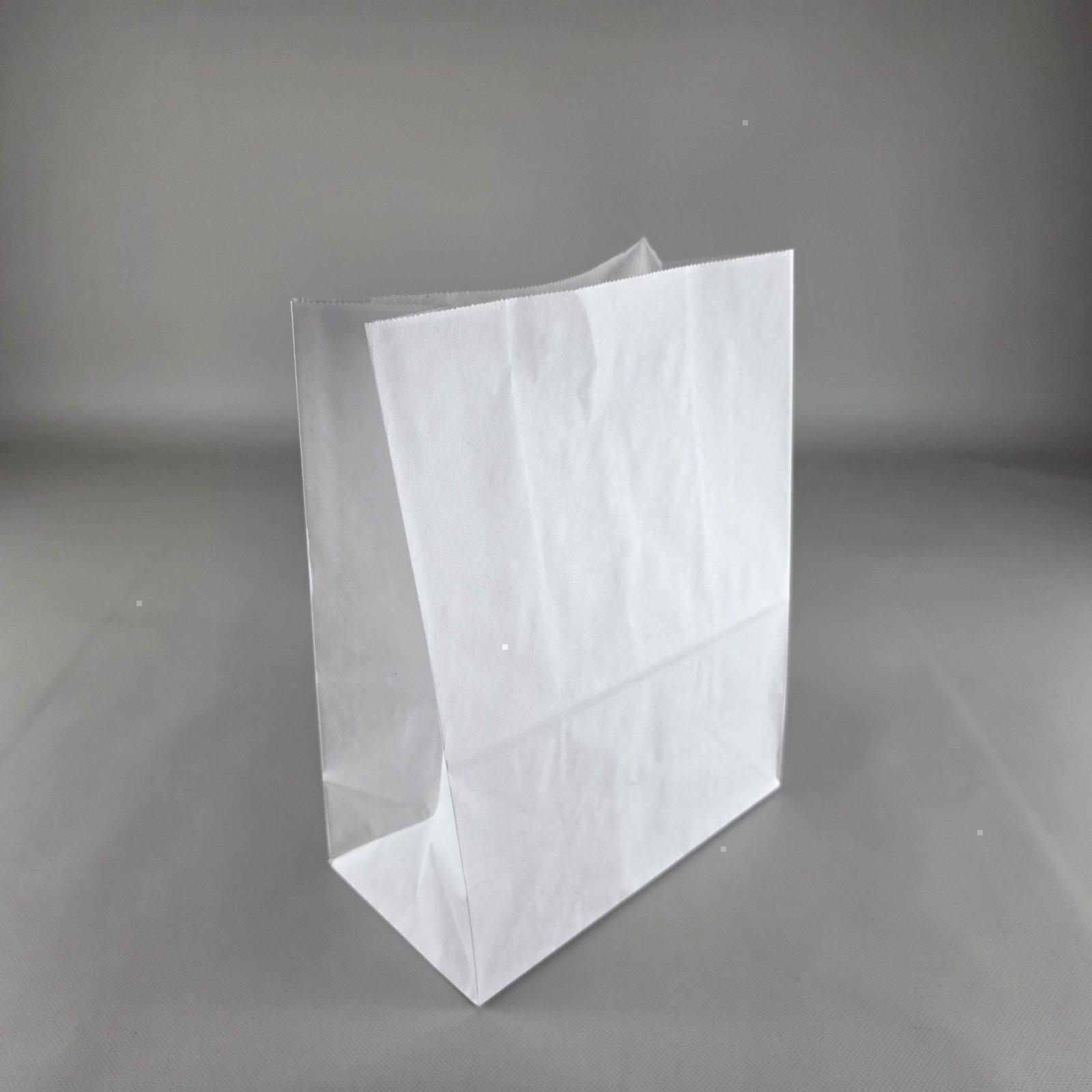 Пакет с дном бумажный крафт белый, 220х120х280, 60г/м2 (25 шт)