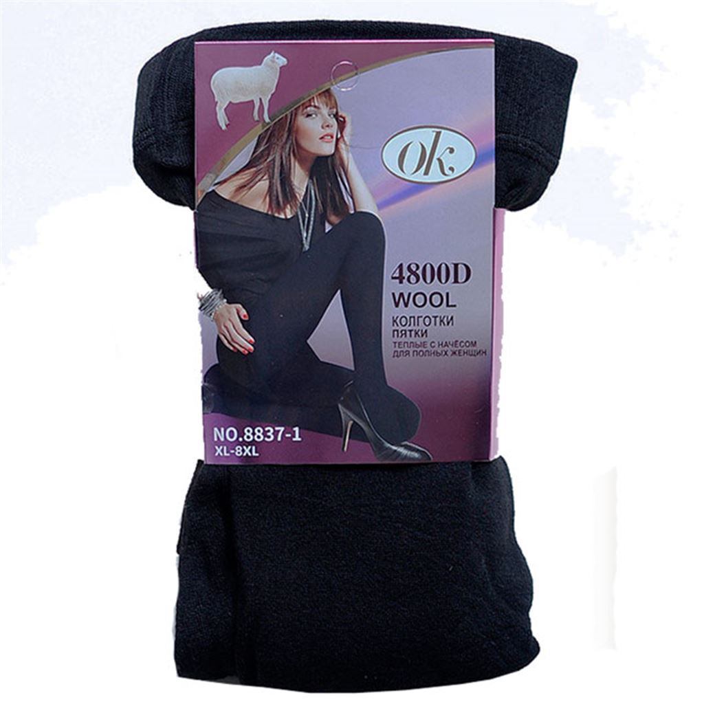 Шерстяные Колготки теплые с начесом 4800 D, на очень большие размеры XL-8XL Шерстяные Колготки теплые с начесом 4800 D, на очень большие размеры XL-8XL