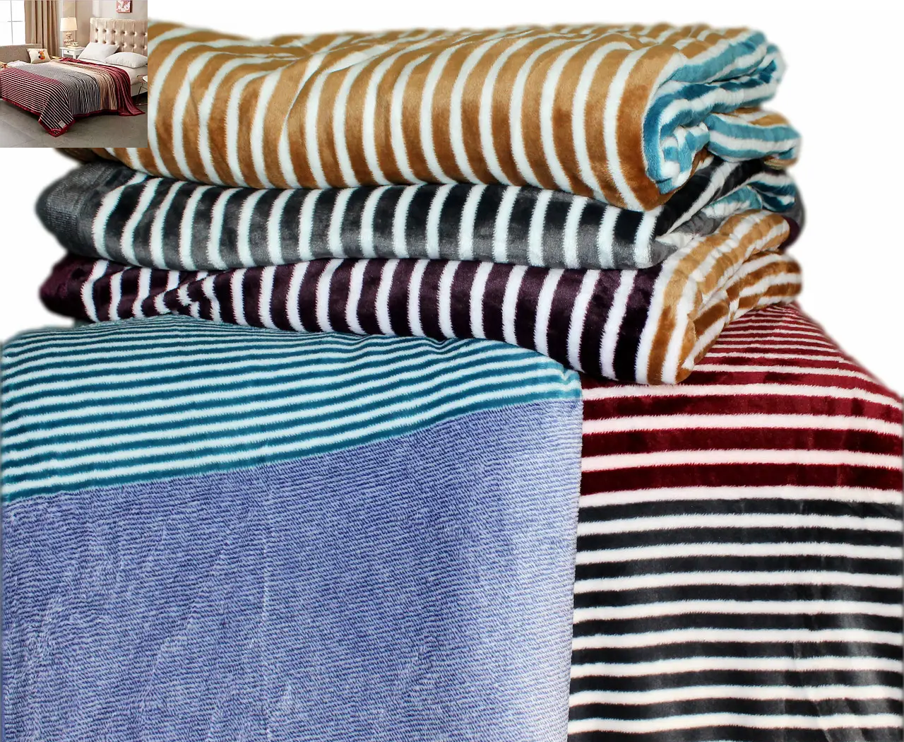 Покрывало-плед "полоска" фибра, размер 200х230 Покрывало-плед "полоска" фибра, размер 200х230