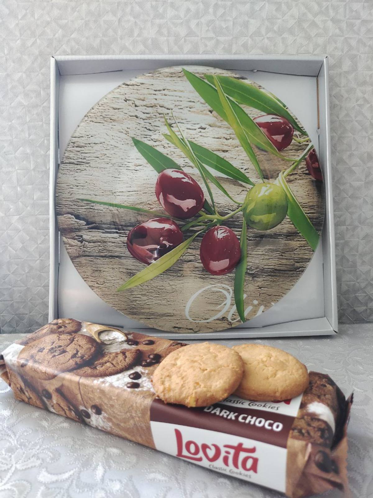 Блюдо стеклянное (32см) Оливки Блюдо стеклянное (32см) Оливки