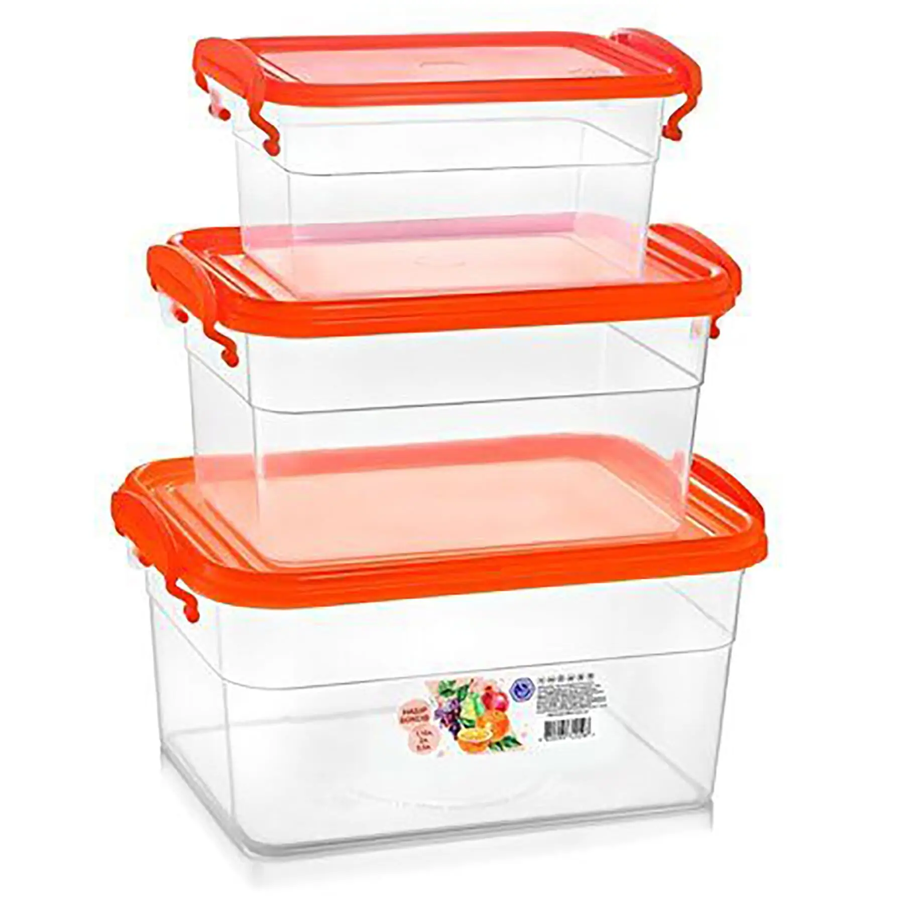 Набор контейнеров Народный продукт с ручками 0,55 + 0,95 + 2,0 л Набор контейнеров Народный продукт с ручками 0,55 + 0,95 + 2,0 л