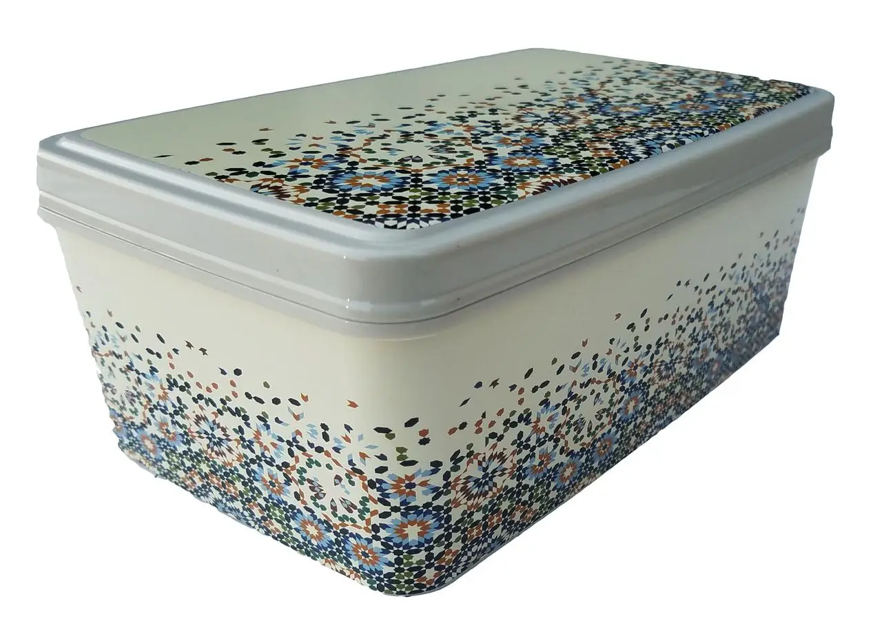 Контейнер прямоугольний с крышкой 2,1л (14x22x9 см) Мозаика Контейнер прямоугольний с крышкой 2,1л (14x22x9 см) Мозаика
