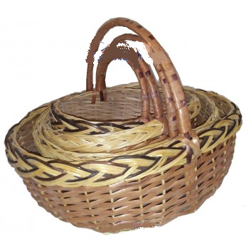 ПЛЕТЕНЫЕ КОРЗИНЫ ИЗ ЛОЗЫ С НИЗКИМ БОРТОМ (НАБОР ИЗ 4 ШТ) ПЛЕТЕНЫЕ КОРЗИНЫ ИЗ ЛОЗЫ С НИЗКИМ БОРТОМ (НАБОР ИЗ 4 ШТ)