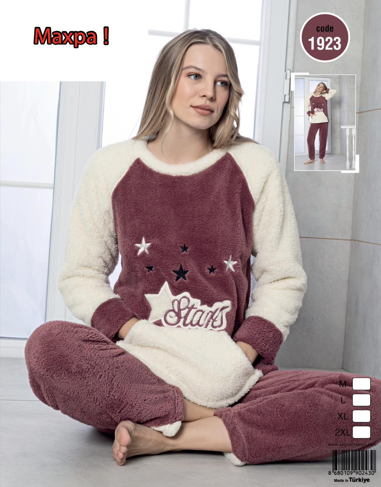 Пижама тёплая махровая. Размер M,L,XL (44-50) расцветки в ассорт. Турция Пижама тёплая махровая. Размер M,L,XL (44-50) расцветки в ассорт. Турция